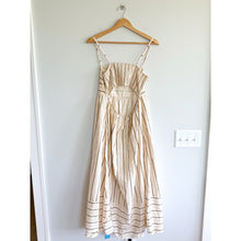 Load image into Gallery viewer, Cupshe Striped Pattern Sleeveless Cut Out Maxi Dress Cream L NWT
