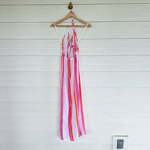 Load image into Gallery viewer, Trina Turk Sweet Striped Midi Ring Halter Swimsuit Cover Up Dress Pink S NWT
