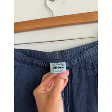 Load image into Gallery viewer, La Bottega di Brunella Linen Drawcord Waist Flat Front Casual Shorts Blue XL
