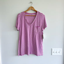 Load image into Gallery viewer, Nordstrom Pink Rosebud White Brooke Stripe Short Sleeve T-Shirt L NWT
