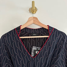 Load image into Gallery viewer, OTTOD&#39;AME Patterned Long Sleeve V-Neck Midi Dress Navy 6
