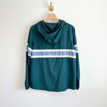 Load image into Gallery viewer, Zine 1/4 Zip Colorblock Hooded Windbreaker Jacket Green XS
