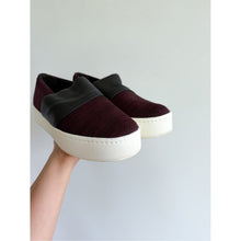 Load image into Gallery viewer, Vince Ward Knit Leather Platform Slip On Sneakers Red Black 8.5
