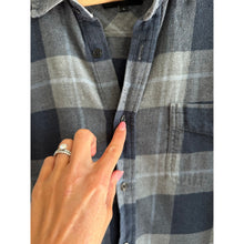 Load image into Gallery viewer, Rails Sussex Plaid Royal Sable Melange Long Sleeve Button Up Shirt Gray Blue L
