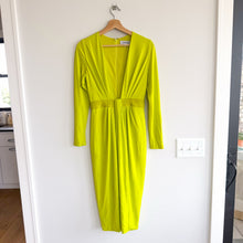 Load image into Gallery viewer, Cushnie Et Ochs Neon Deep V-Neck Midi Evening Dress Yellow 6
