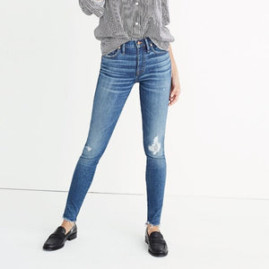 Madewell 9" High Rise Skinny Jeans in Allegra Wash Distressed 32