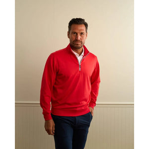 Fairway & Greene Caves Mock Neck Quarter-Zip Pullover Sweatshirt Red XL