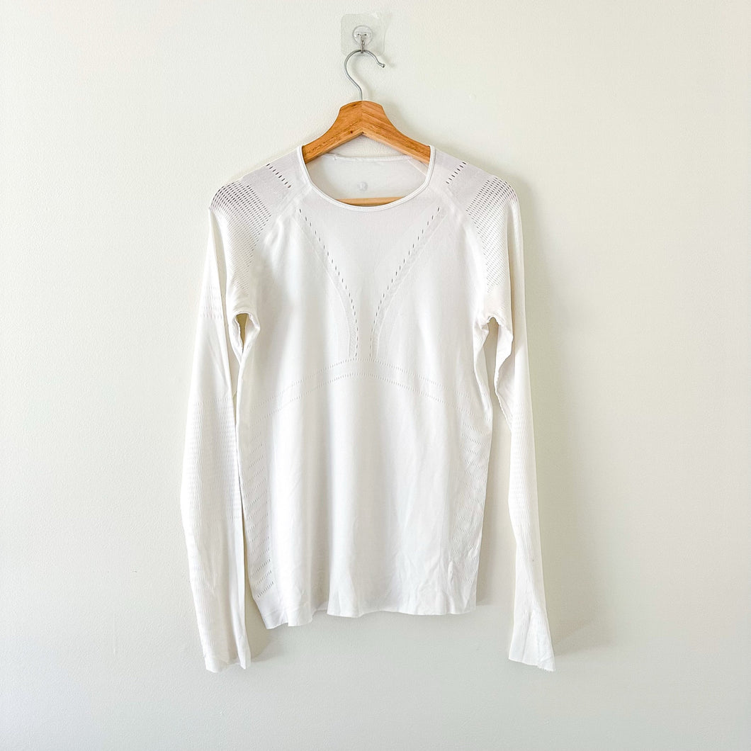 Lululemon Light Speed Long Sleeve Top White 10