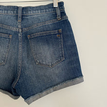Load image into Gallery viewer, Madewell High Rise Denim Cuffed Stretch Jean Shorts in Blue 25

