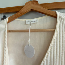Load image into Gallery viewer, Luca + Grae Ribbed Knit Wrap Long Sleeve Crop Top &amp; Skirt Set Cream L NWT
