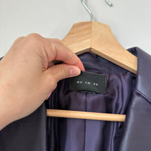 Load image into Gallery viewer, AKRIS Lamb Nappa Leather Collared Blazer Purple 12
