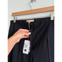 Load image into Gallery viewer, Michael Kors Wool Blend Flat Front High Rise Trouser Pants Black 12 NWT
