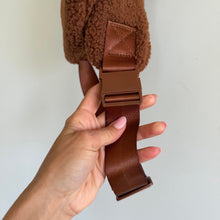 Load image into Gallery viewer, Calia Sherpa Fleece Zip-Around Sling Bag Rocky Mountain Brown Large NWT
