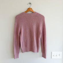 Load image into Gallery viewer, Antik Batik Alpaca Blend Crew Knit Long Sleeve Button Shoulder Sweater Pink S

