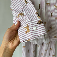 Load image into Gallery viewer, Rails Luna Pajama Set in Rose Stripe Cats S
