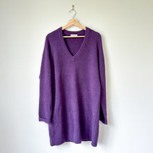 Load image into Gallery viewer, Balenciaga Wool Blend Knit Long Sleeve Sweater Dress Purple 38
