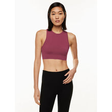 Load image into Gallery viewer, Aritzia Babaton Scuplt Knit Racerback Crew Neck Cropped Tank Top Red L
