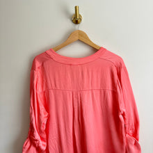 Load image into Gallery viewer, Coastal Bloom Satin V-Neck Italian Dress Coral Pink NWT
