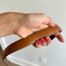 Load image into Gallery viewer, Ralph Lauren Leather Textured Logo Silver Buckle Belt Brown M
