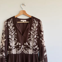Load image into Gallery viewer, LOFT Roasted Walnut Floral Garland Flounce Maxi Pocket Dress Brown M
