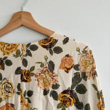 Load image into Gallery viewer, Free People Rows Of Roses V-Neck Long Sleeve Maxi Dress Cream Yellow L
