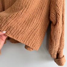 Load image into Gallery viewer, Free People Camel Be Yours Chunky Knit Slouchy Pullover Sweater Brown S
