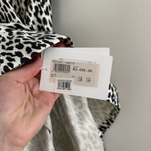 Load image into Gallery viewer, VALENTINO Silk Blend Animal Print Pleated Dress Black/White 10
