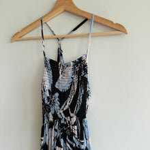 Load image into Gallery viewer, Free People Heatwave Floral Print Halter Neck Smocked Maxi Dress Blue XS
