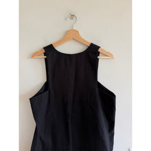 Load image into Gallery viewer, Emerson Fry Cotton A Line Mod Sleeveless Split Neck Top Black L
