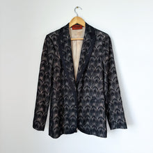 Load image into Gallery viewer, Missoni Silk Blend Single-Breasted Notch Lapel Lace Overlay Blazer Black 46
