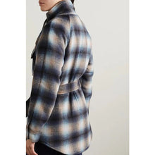 Load image into Gallery viewer, Veronica Beard Amari Belted Checked Woven Jacket Khaki Multi L NWT
