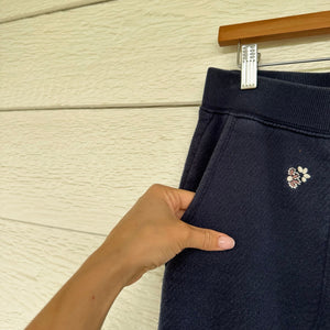 Madewell Airyterry Floral Embroidered High Waist Tapered Sweatpants Blue S