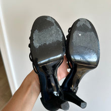 Load image into Gallery viewer, St. John Suede Heel Sandal Black 8.5

