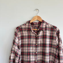 Load image into Gallery viewer, Johnny Was Lorie Plaid Pattern Embroidered Long Sleeve Shirt Red M
