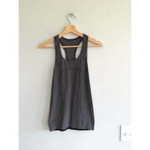Lululemon Swiftly Tech Racerback Run Striped Activewear Tank Top Black 4