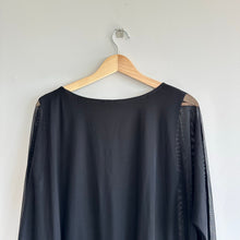 Load image into Gallery viewer, Joseph Ribkoff Round Neck Sheer Sleeve Overlay Tunic Top Black 18
