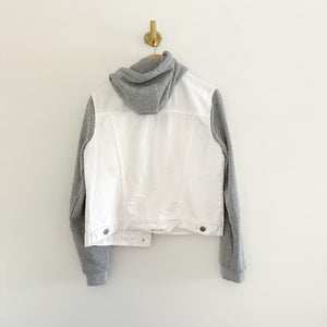 Blank NYC x Evereve Lightbox Hooded Denim Jacket White/Gray M