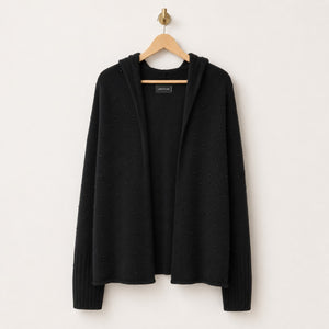 Zadig & Voltaire Cosany Rhinestone Embellished Hooded Cashmere Cardigan Black