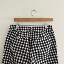 Load image into Gallery viewer, LOFT Julie The Riviera Gingham Pant Black White
