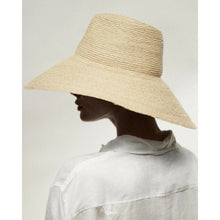 Load image into Gallery viewer, Janessa Leone Tinsley Wide Brim Fashion Hat Natural Cream L NEW
