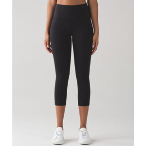 Lululemon Wunder Under Crop Full-On Luon 21" Activewear Leggings 8 Black NWT