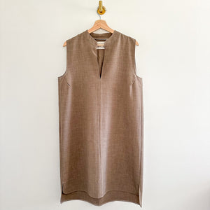 Hackwith Design House High Low Hem Sleeveless Mini Dress Brown M