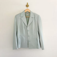 Load image into Gallery viewer, Agnona Leather Single-Breasted Lined Blazer Green 46
