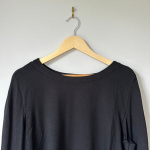 Kal Rieman Cape Sweatshirt Boat Neck Pullover Black L NWT
