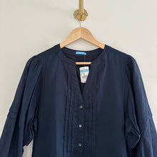 Load image into Gallery viewer, J. McLaughlin Sabina Knee Length 3/4 Sleeve Shirt Dress Blue L
