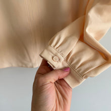 Load image into Gallery viewer, Anthropologie Eri + Ali Bow Tie-Neck Accent Long Sleeve Blouse Cream Beige S
