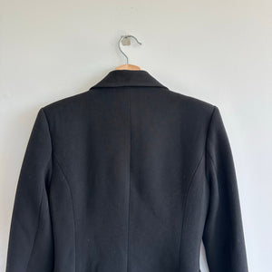 Lulus Captain's Blog Double-Breasted Notch Lapel Outdoor Pea Coat Black S