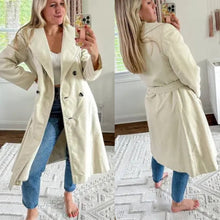 Load image into Gallery viewer, Vintage Aquanala Sara Fredericks Wool Lined Double Breasted Belted Trench Coat L
