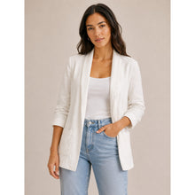 Load image into Gallery viewer, Anthropologie Cartonnier Open Front Long Sleeve Pocket Blazer White 4
