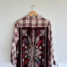 Load image into Gallery viewer, Johnny Was Lorie Plaid Pattern Embroidered Long Sleeve Shirt Red M
